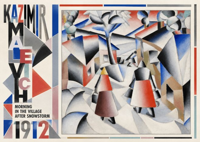 Kazimir Malevich Morning in the Village After Snowstorm No6 - Plakát