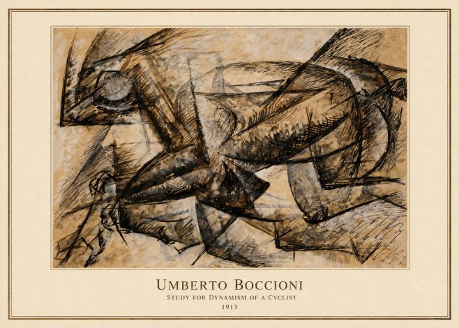 Umberto Boccioni Study for Dynamism of a Cyclist No4 - Plakát