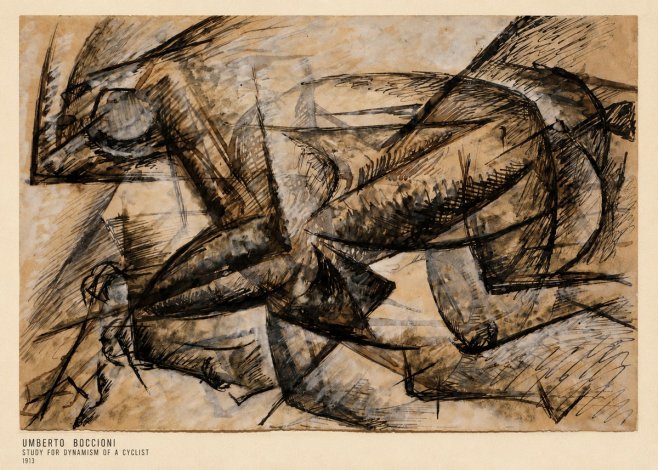 Umberto Boccioni Study for Dynamism of a Cyclist No5 - Plakát