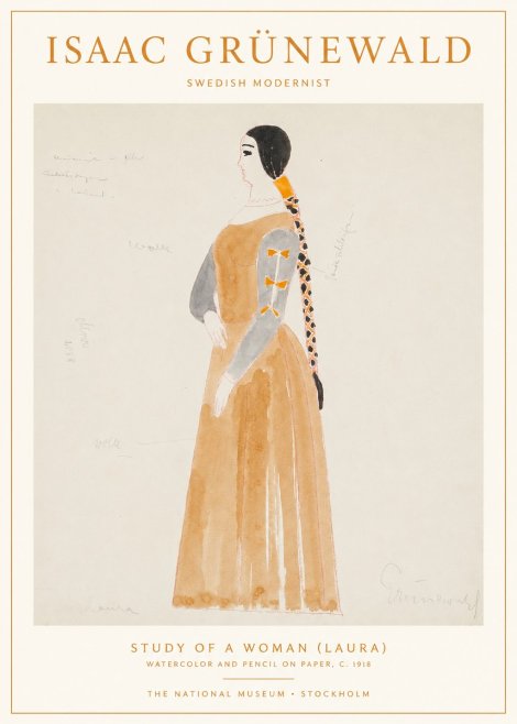 Isaac Grünewald Study of a Woman (Laura) No1 - Plakát