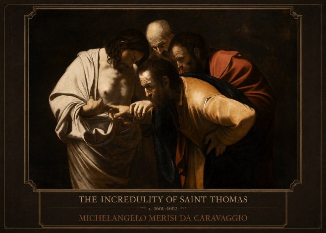 Michelangelo Merisi da Caravaggio The Incredulity of Saint Thomas III No1 - Plakát