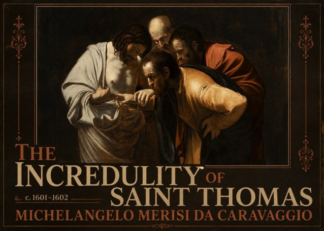 Michelangelo Merisi da Caravaggio The Incredulity of Saint Thomas III No3 - Plakát