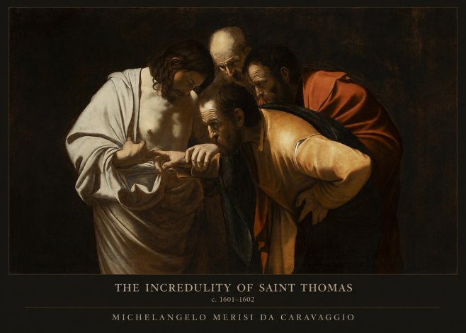 Michelangelo Merisi da Caravaggio The Incredulity of Saint Thomas III No5 - Plakát