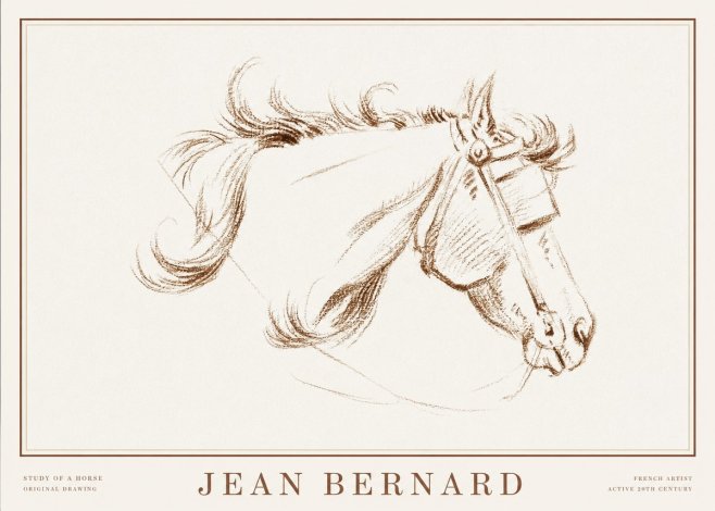Jean Bernard Study of a Horse I No2 - Plakát
