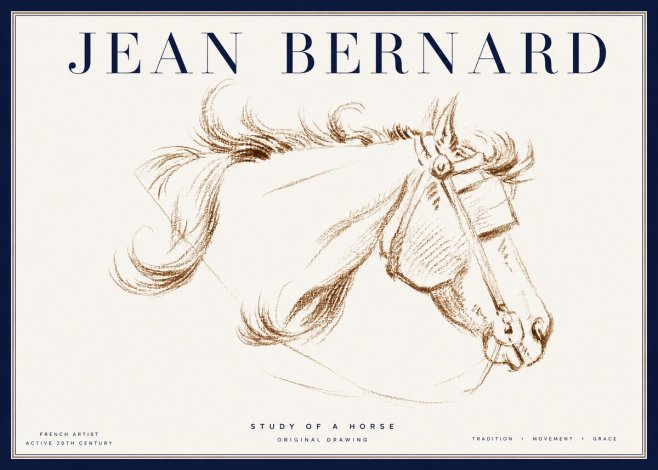 Jean Bernard Study of a Horse I No4 - Plakát