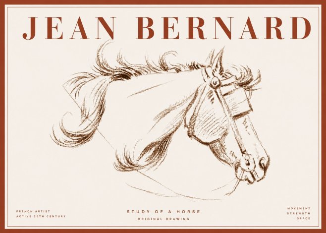 Jean Bernard Study of a Horse I No6 - Plakát
