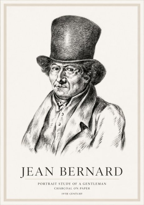 Jean Bernard Portrait Study of a Gentleman No1 - Plakát