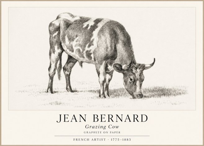 Jean Bernard Grazing Cow I No1 - Plakát