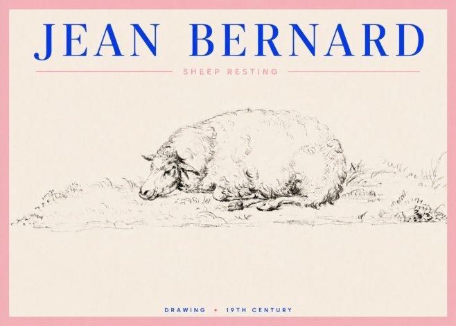 Jean Bernard Sheep Resting on the Ground No5 - Plakát