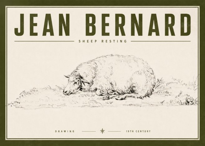 Jean Bernard Sheep Resting on the Ground No6 - Plakát