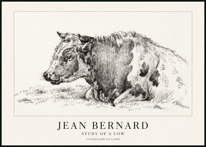 Jean Bernard Resting Cow I No3 - Plakát