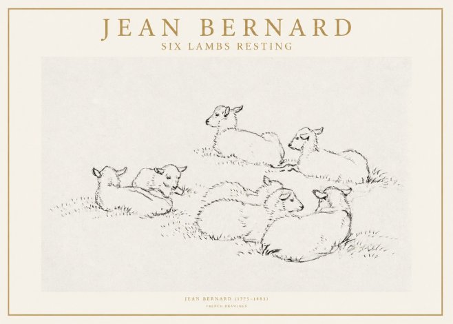 Jean Bernard Study of Lambs No2 - Plakát