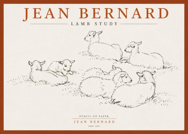 Jean Bernard Study of Lambs No4 - Plakát