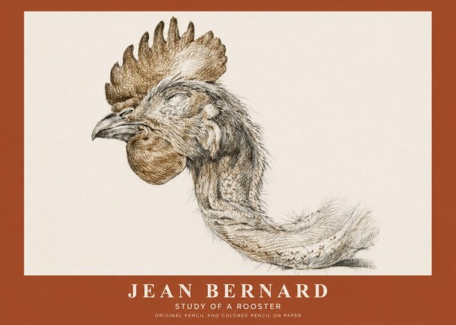 Jean Bernard Study of a Rooster Head No2 - Plakát