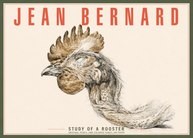Jean Bernard Study of a Rooster Head No4 - Plakát