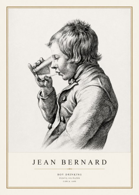 Jean Bernard Young Boy Drinking No3 - Plakát