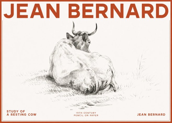 Jean Bernard Study of a Resting Cow I No2 - Plakát