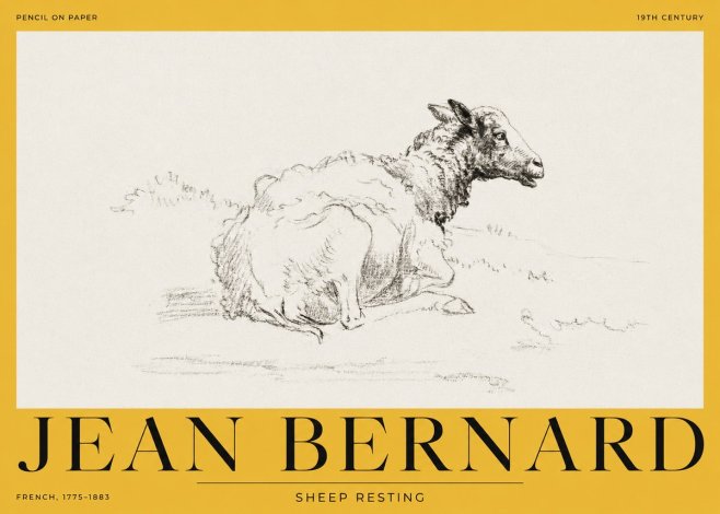 Jean Bernard Sheep Resting No2 - Plakát