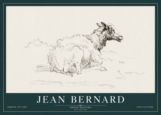 Jean Bernard Sheep Resting No3 - Plakát