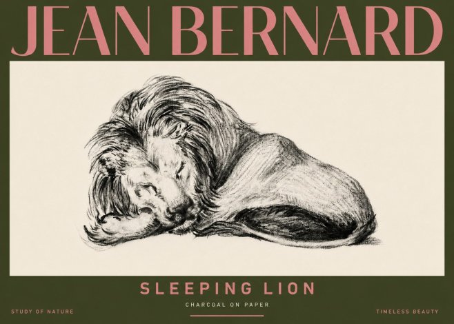 Jean Bernard Sleeping Lion No5 - Plakát