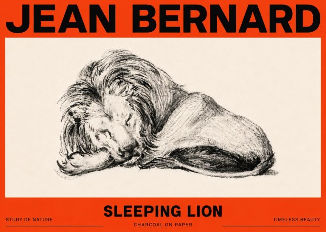 Jean Bernard Sleeping Lion No6 - Plakát