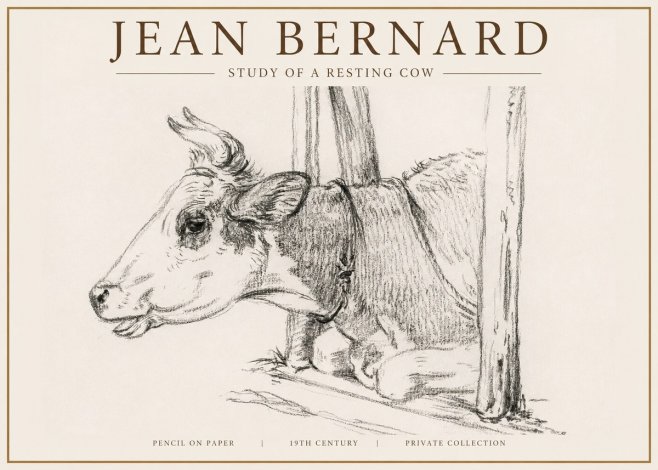 Jean Bernard Study of a Resting Cow II No4 - Plakát
