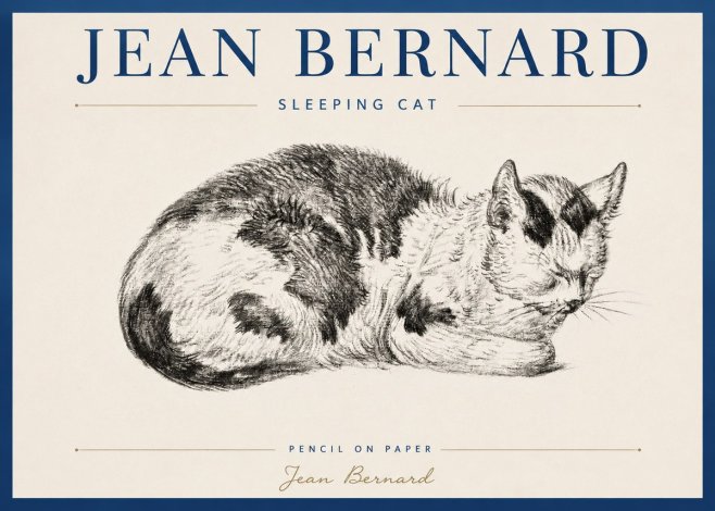 Jean Bernard Sleeping Cat I No3 - Plakát