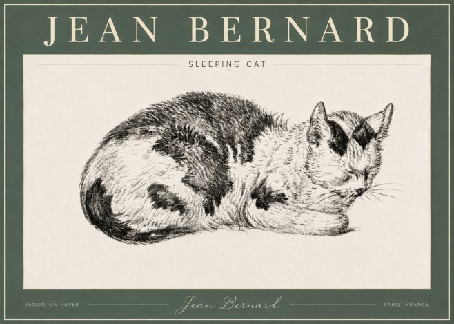 Jean Bernard Sleeping Cat I No4 - Plakát
