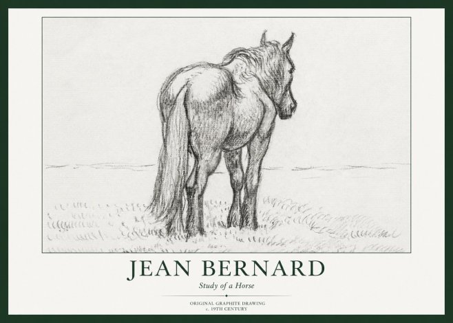 Jean Bernard Study of a Horse II No1 - Plakát