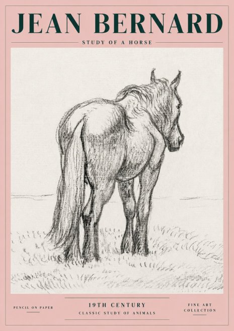 Jean Bernard Study of a Horse II No4 - Plakát