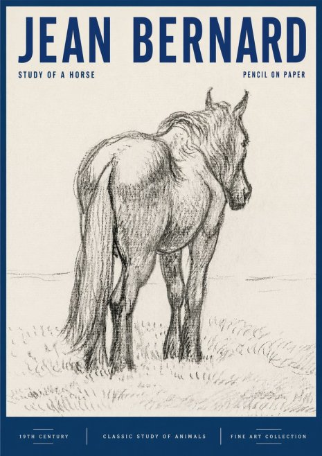 Jean Bernard Study of a Horse II No6 - Plakát