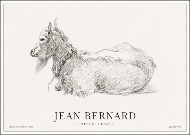 Jean Bernard Study of a Goat I No1 - Plakát