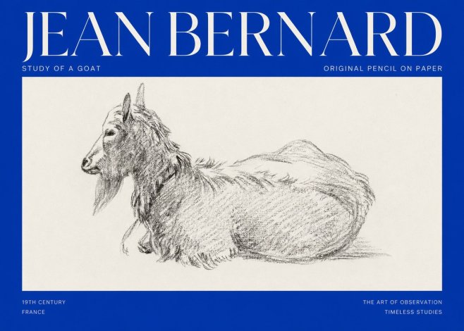 Jean Bernard Study of a Goat I No2 - Plakát
