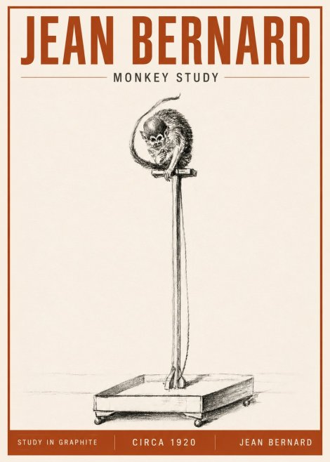 Jean Bernard Monkey Study No5 - Plakát