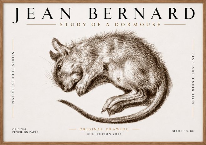 Jean Bernard Study of a Dormouse No6 - Plakát