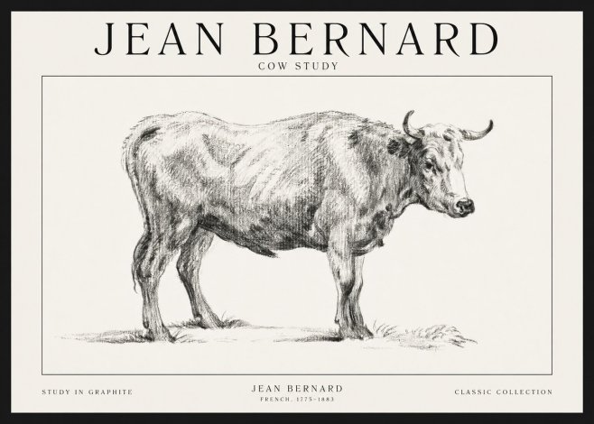 Jean Bernard Cow Study No1 - Plakát