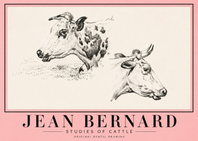 Jean Bernard Studies of Cattle I No5 - Plakát