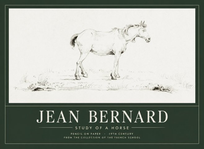 Jean Bernard Study of a Horse IV No1 - Plakát