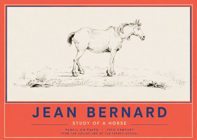 Jean Bernard Study of a Horse IV No2 - Plakát
