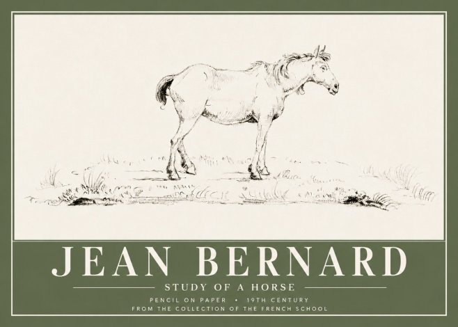 Jean Bernard Study of a Horse IV No6 - Plakát