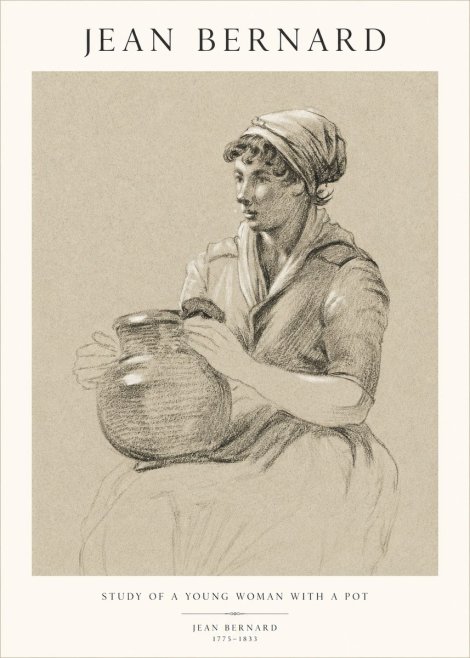 Jean Bernard Study of a Young Woman with a Pot No1 - Plakát