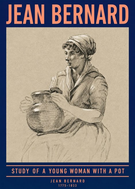 Jean Bernard Study of a Young Woman with a Pot No4 - Plakát