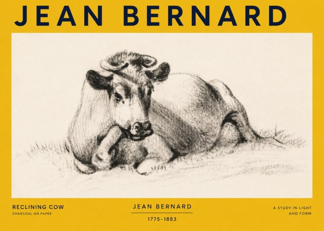 Jean Bernard Reclining Cow I No3 - Plakát