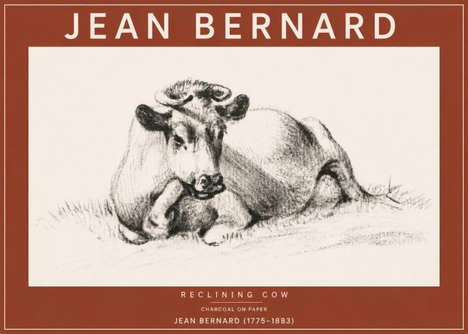 Jean Bernard Reclining Cow I No4 - Plakát