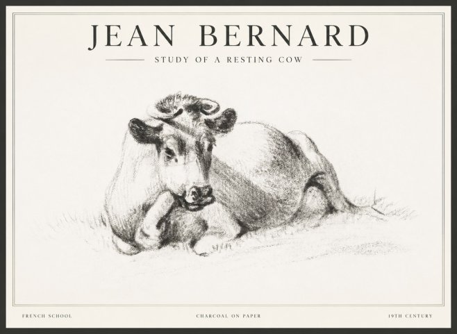 Jean Bernard Reclining Cow I No5 - Plakát