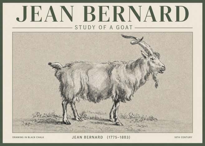 Jean Bernard Study of a Goat II No3 - Plakát