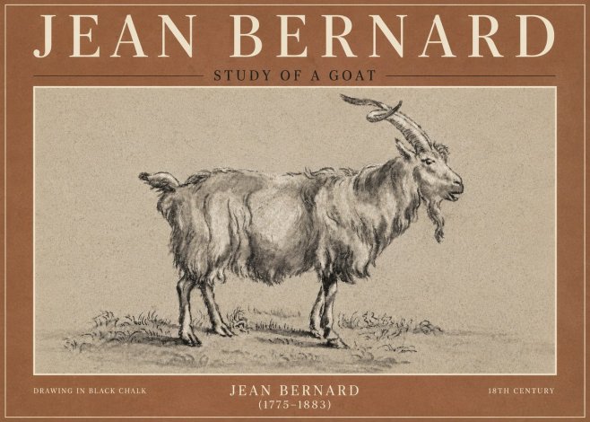 Jean Bernard Study of a Goat II No6 - Plakát
