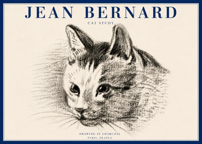 Jean Bernard Cat Study III No6 - Plakát
