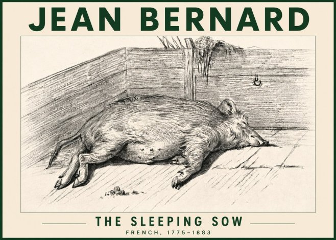Jean Bernard The Sleeping Sow No4 - Plakát