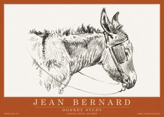 Jean Bernard Donkey Study II No2 - Plakát